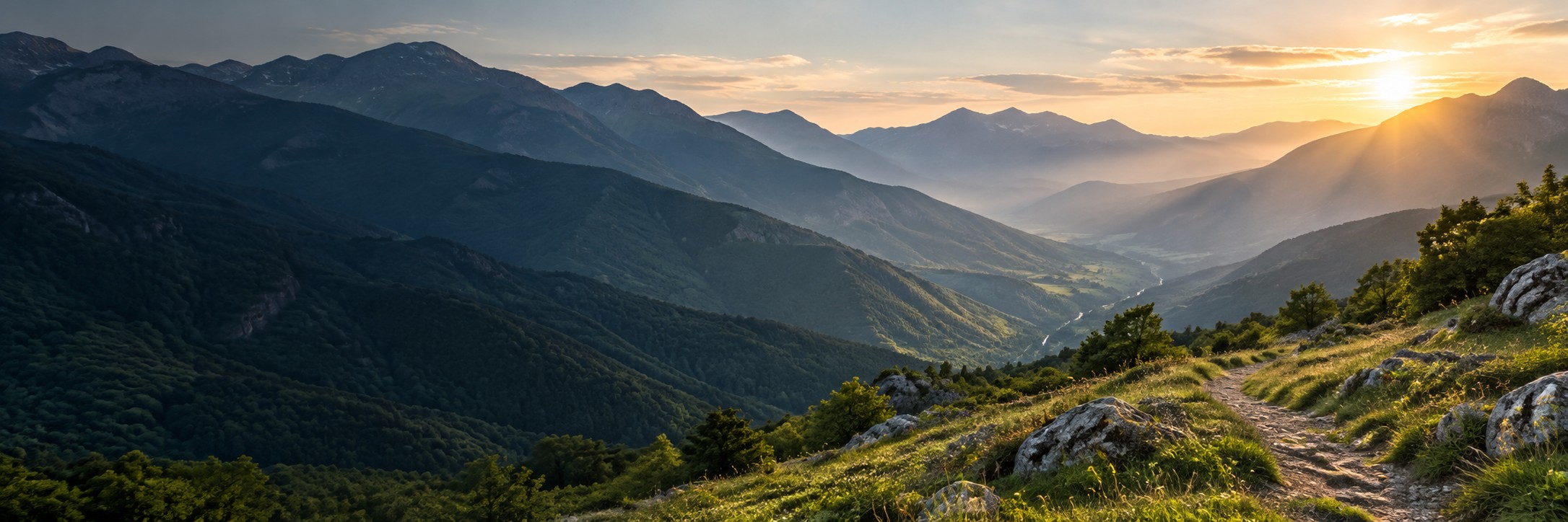 Mountain landscape at sunrise